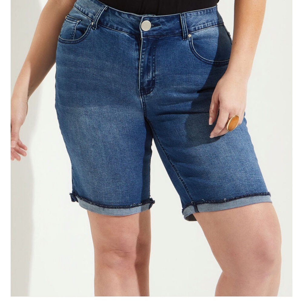Ashley Stewart Dark Blue Jean Shorts
